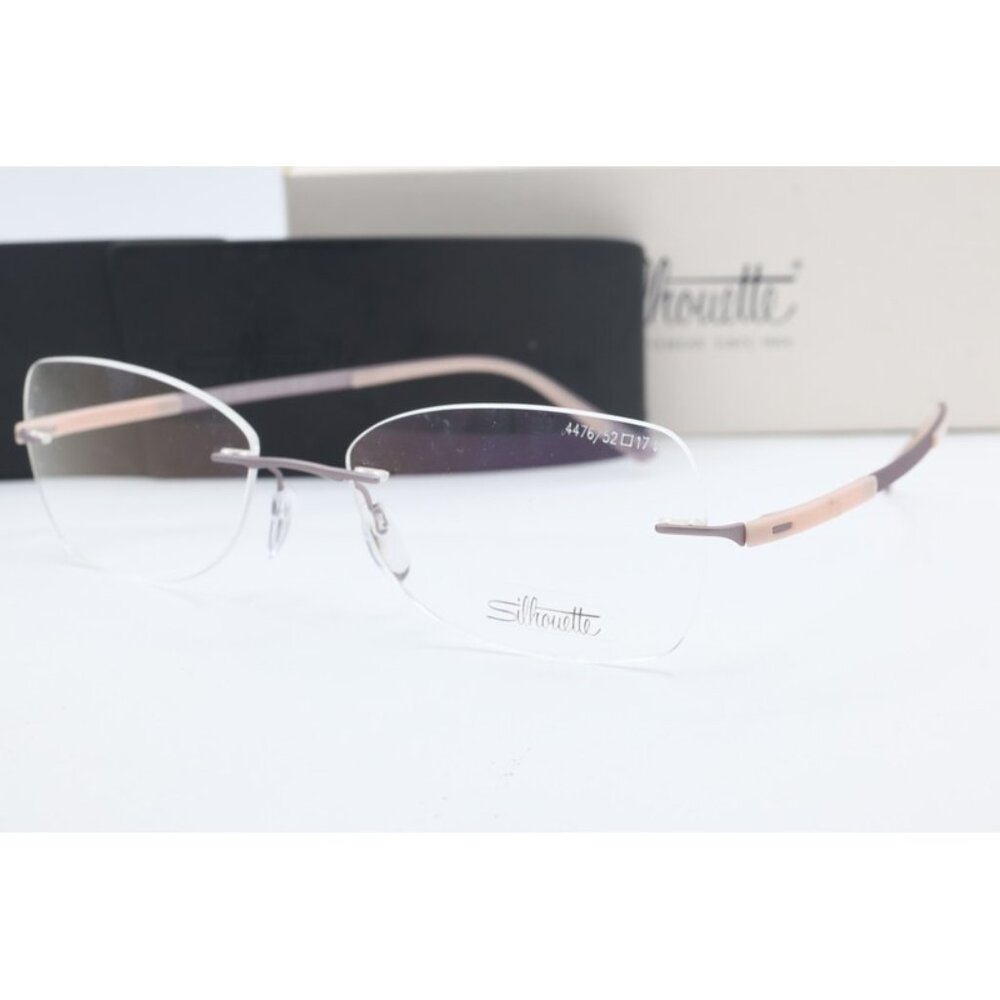 New Silhoutte 4476 40 6053 Cat Eye Biege Eyeglasses Clear Lenses 52mm